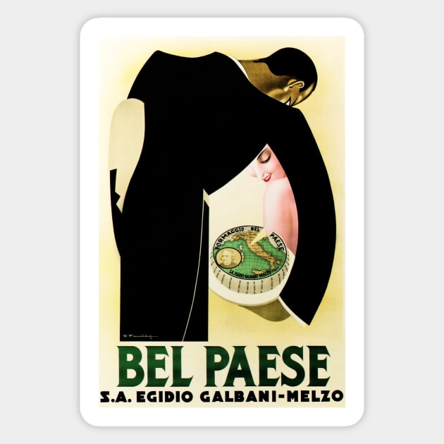 BEL PAESE FORMAGGIO CHEESE Vintage Italian Food Advertisement Art Deco Sticker by vintageposters